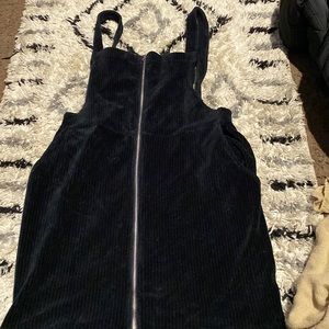 Black Corduroy dress/overall dress size L
